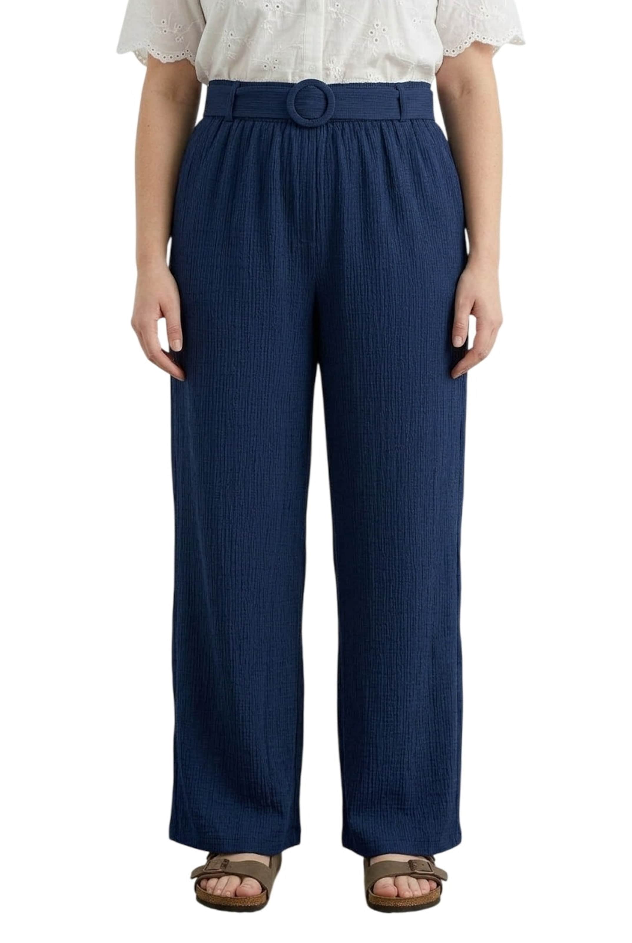 Stil Diva Loose fit Trousers in Blue: front