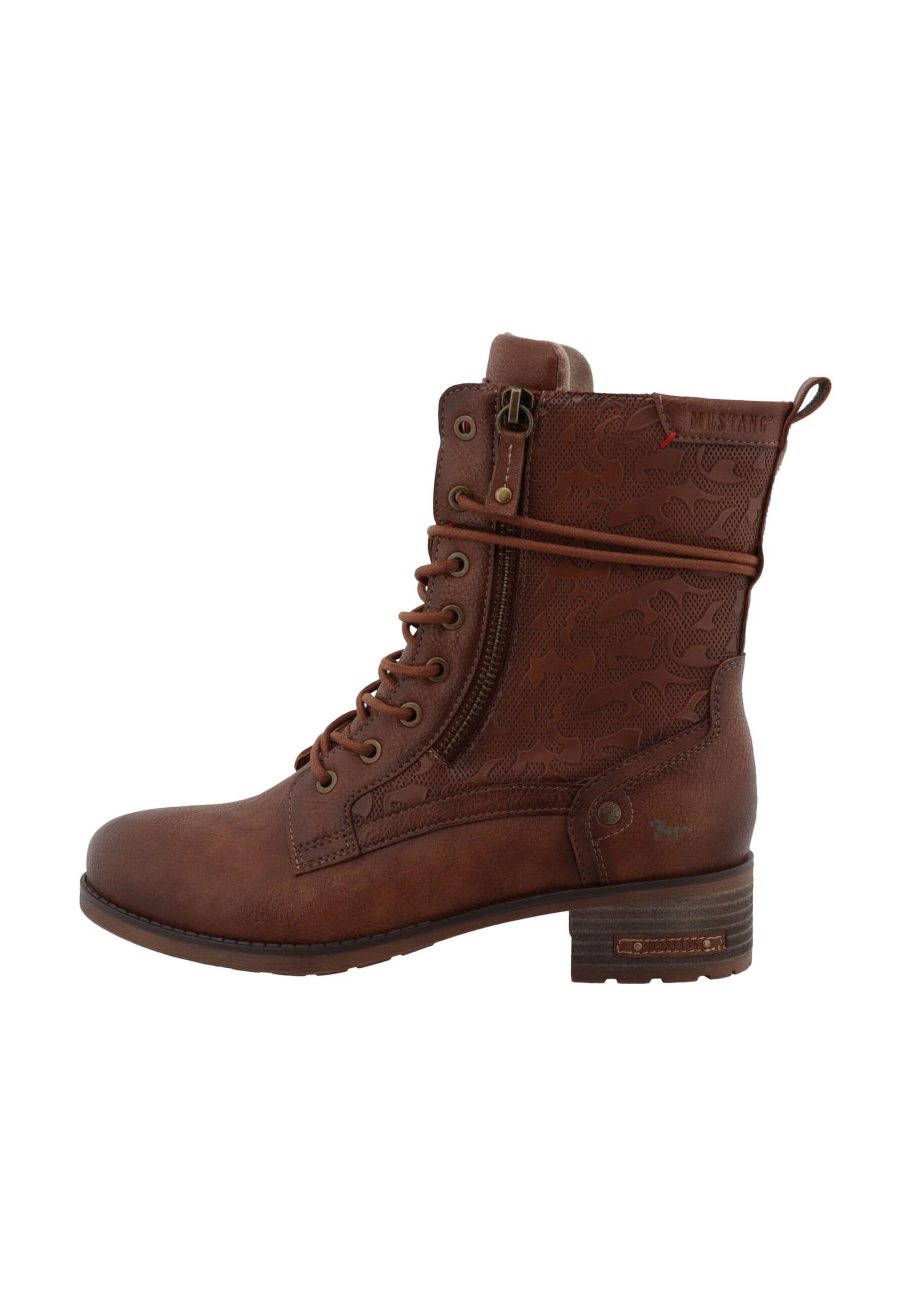 MUSTANG Schnürstiefelette in Rot