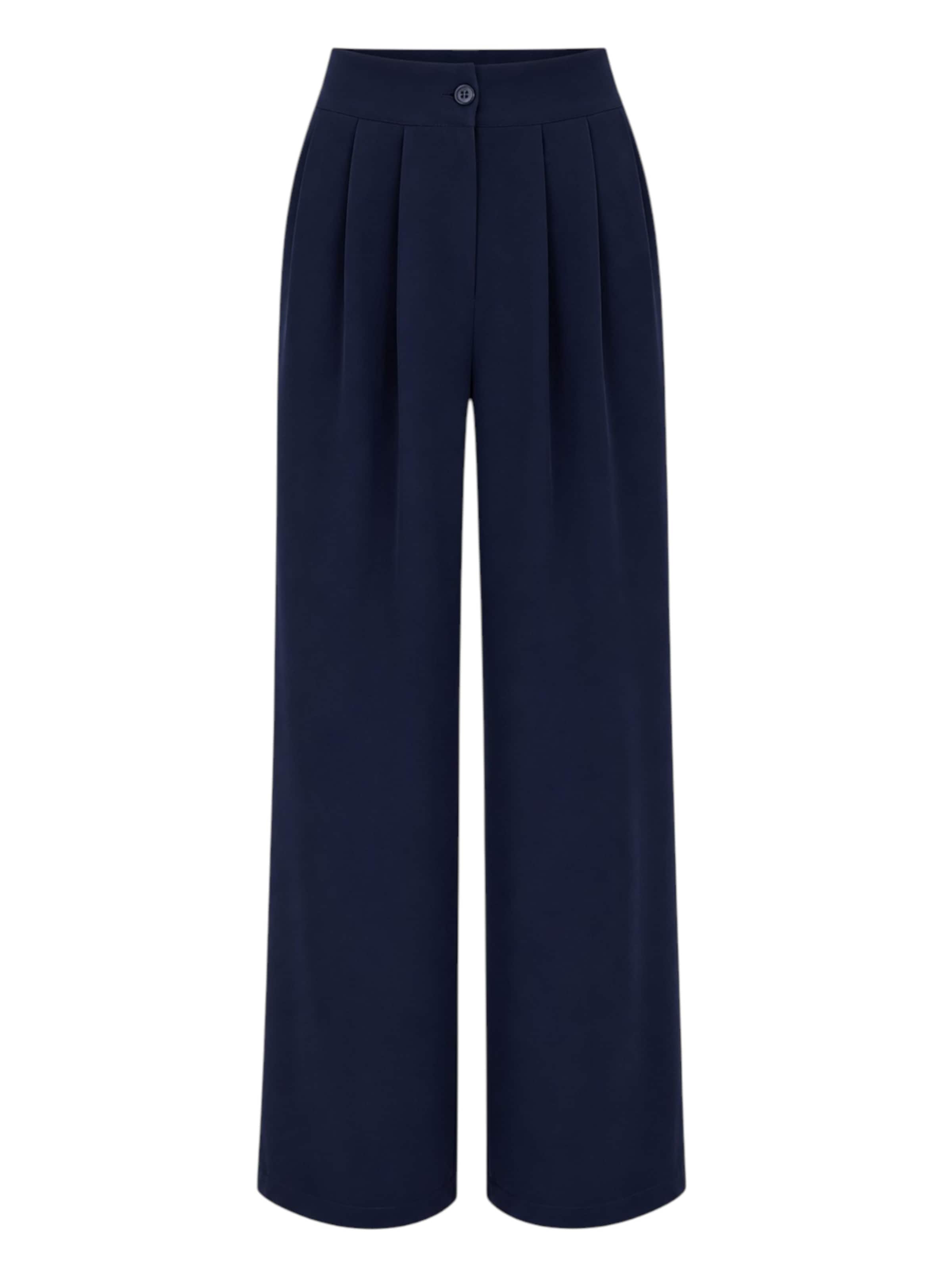 Wide leg Pantaloni con pieghe 'ALYA' di fashionshowcase in blu: frontale