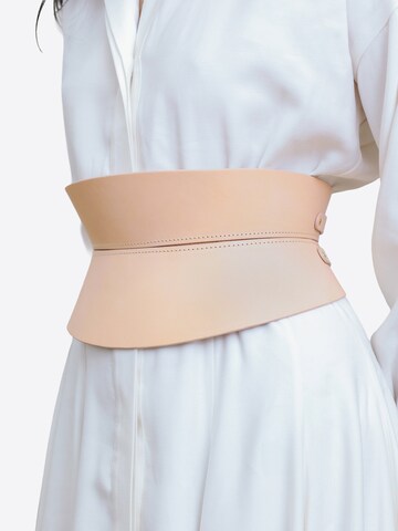 Ceinture 'Rounded Hourglass Corset Belt' Haute Cuir en beige