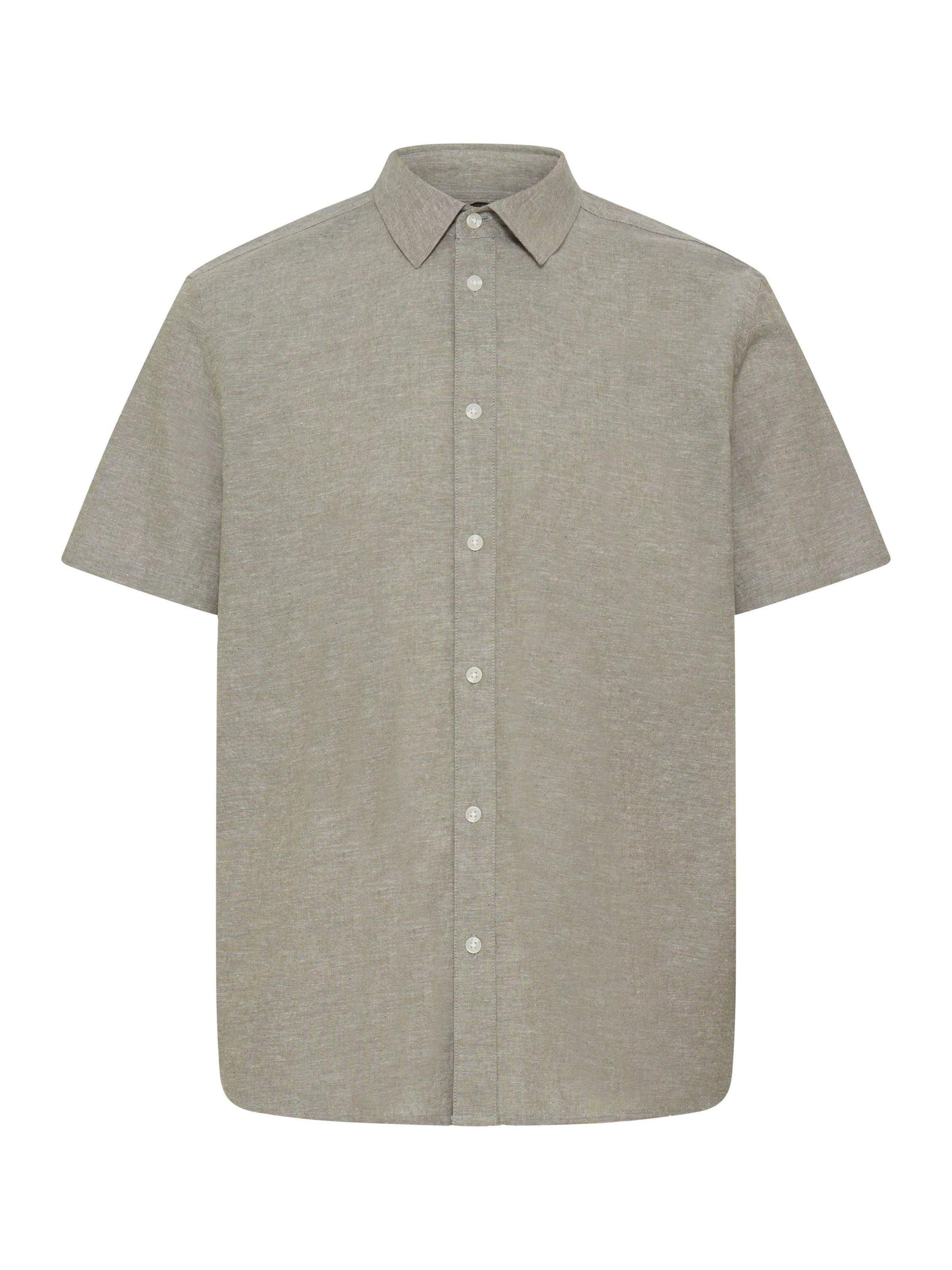 BLEND - Ajuste regular Camisa ' BHAban Slub Linen Mix ' en verde: frente
