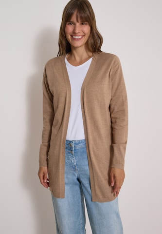CECIL Offener Cardigan in langer Passform in Braun: Vorderseite