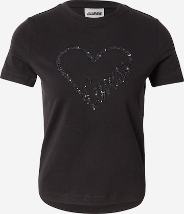 juoda GUESS Marškinėliai 'LOVE': priekis