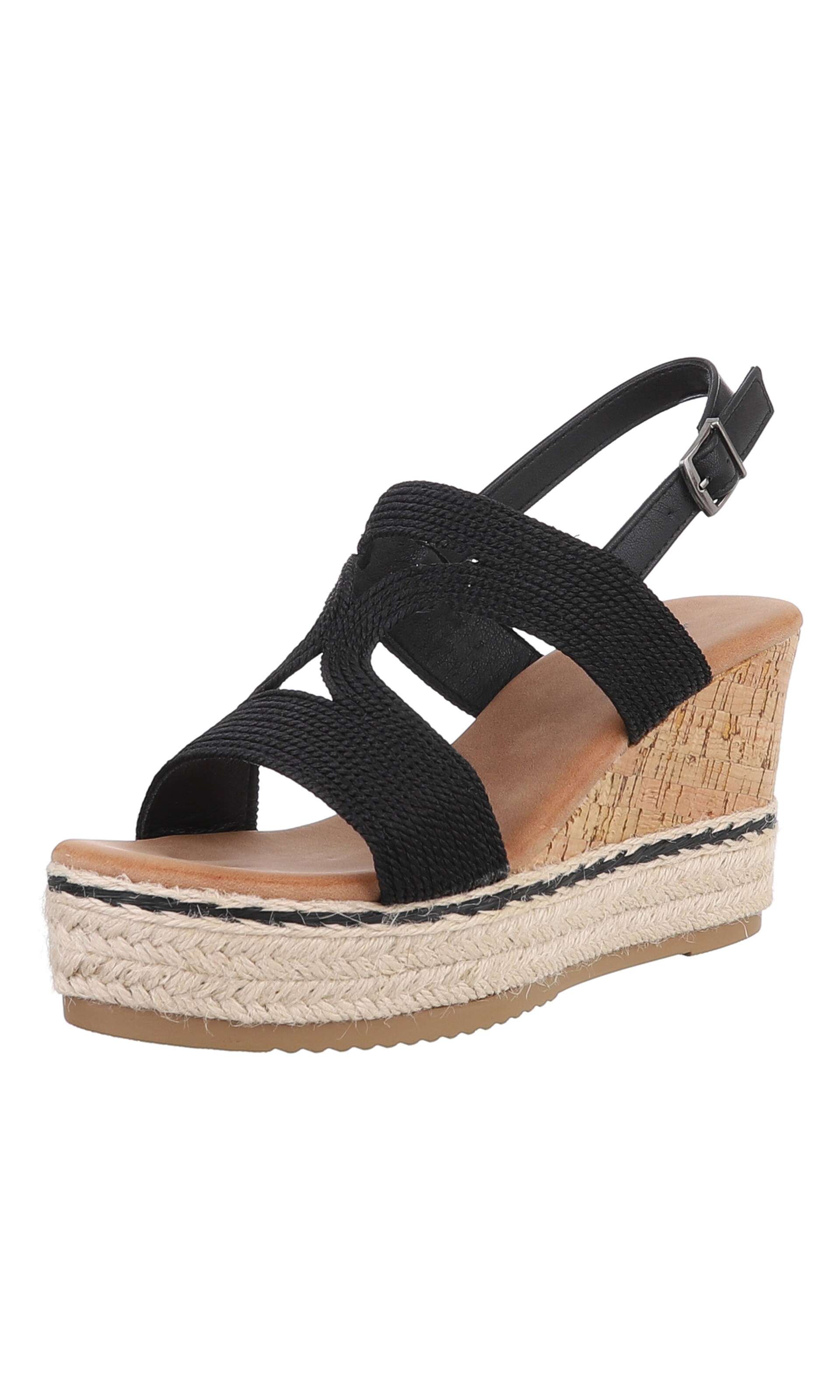 Ital-Design Sandalette in Schwarz: Vorderseite