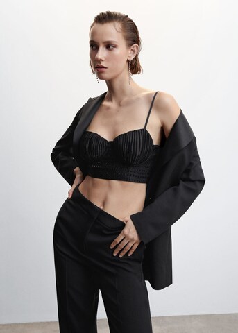 MANGO Top 'Shell' in Black: front