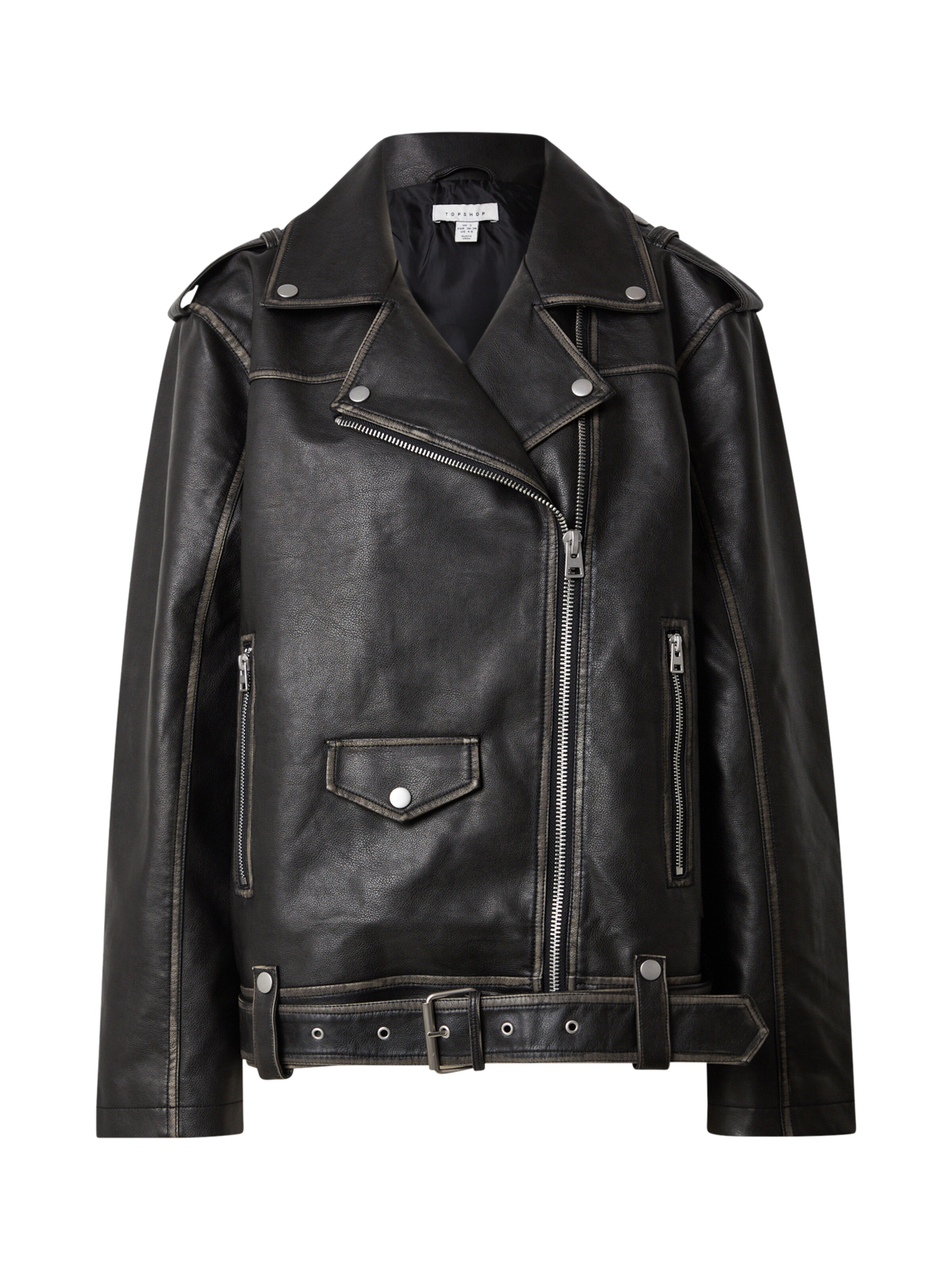 TOPSHOP Overgangsjakke i sort: forside