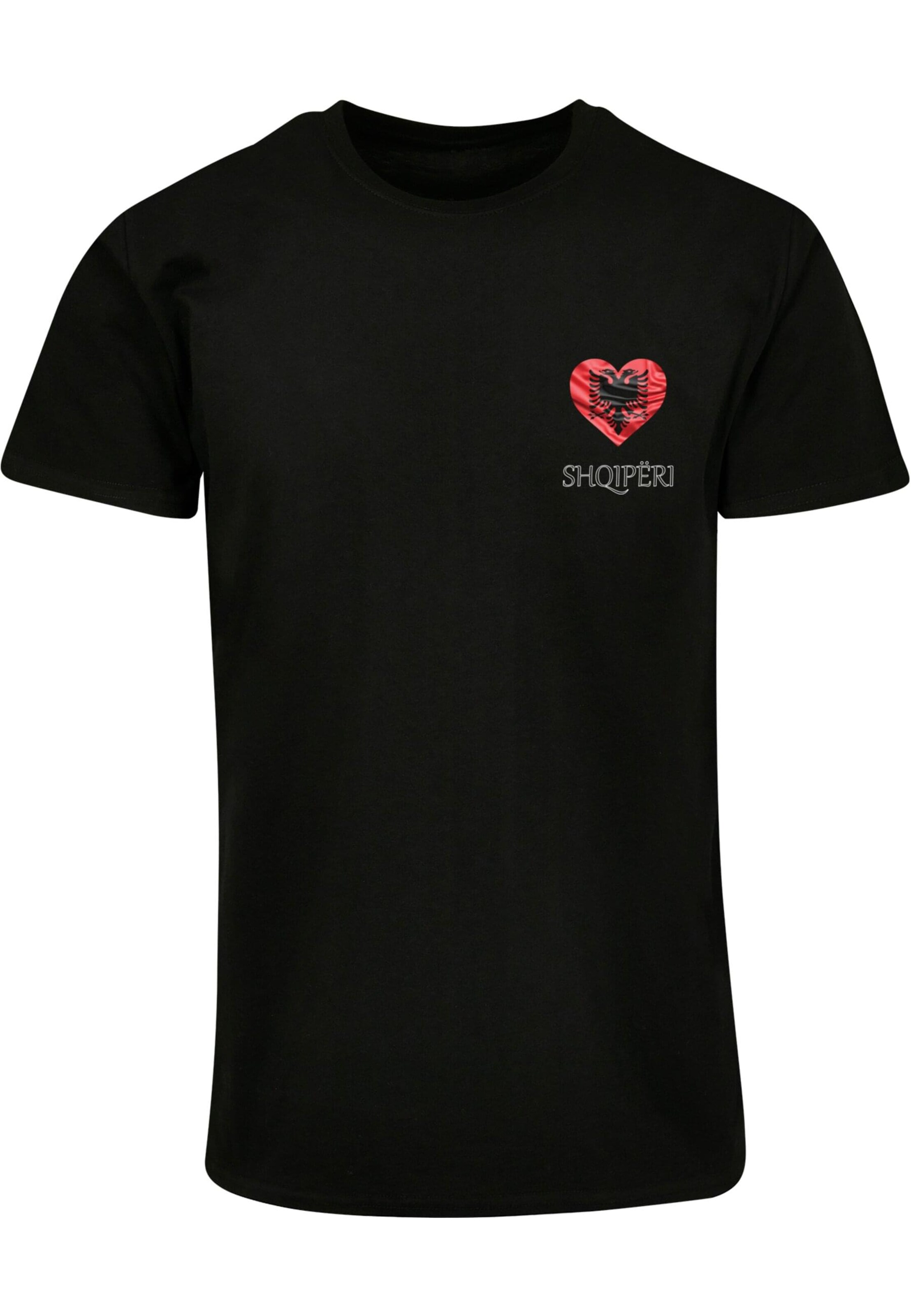 Merchcode Shirt 'Football - Albania' in Zwart: voorkant