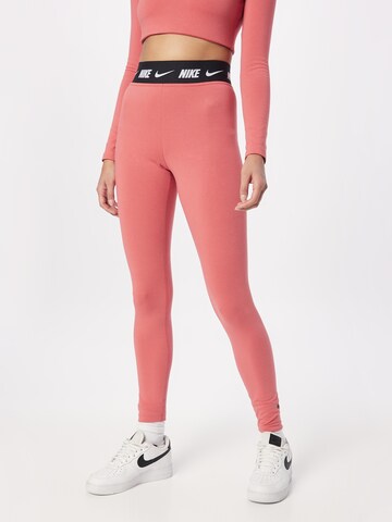 Nike Sportswear Skinny Legíny 'Club' – pink: přední strana