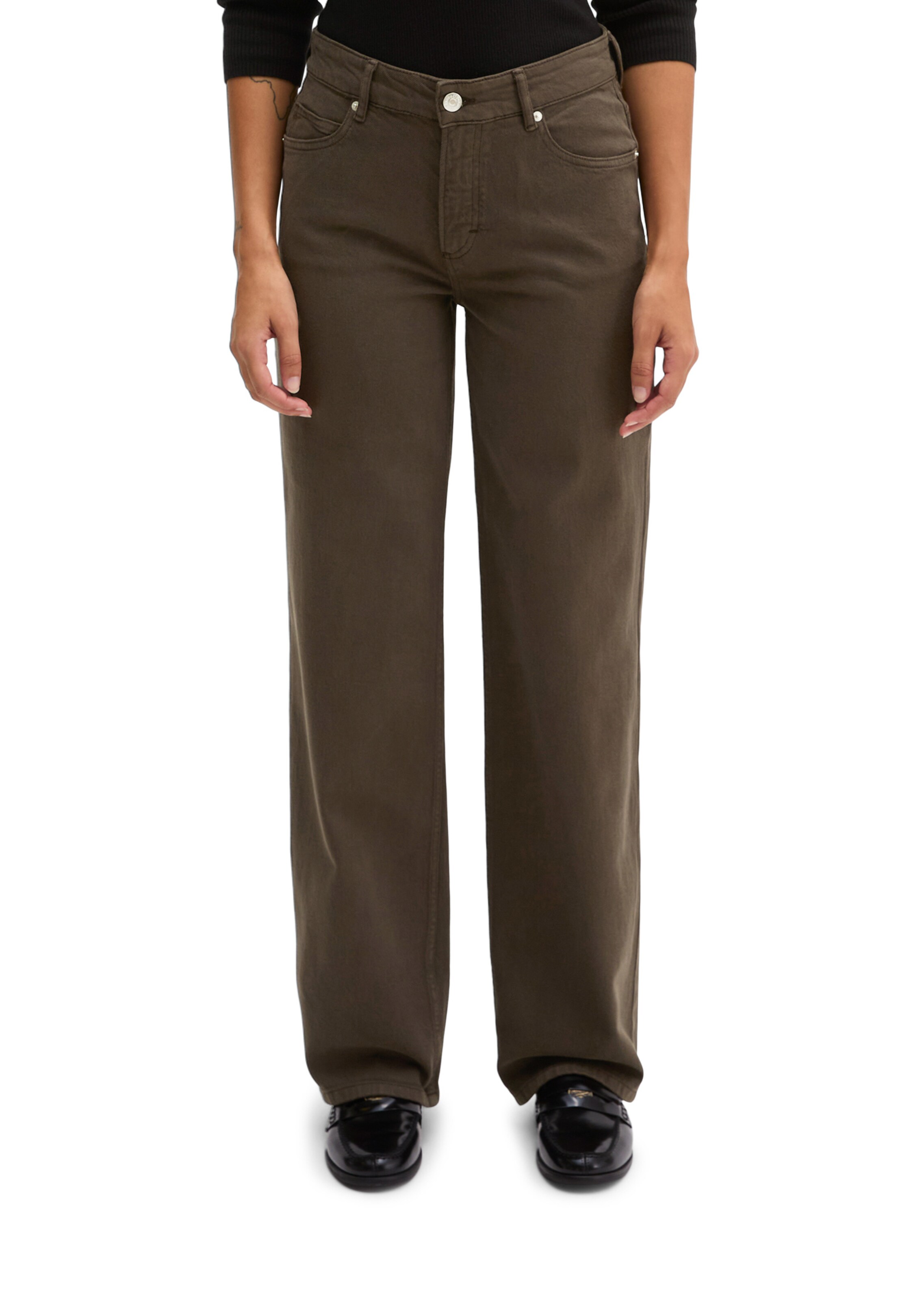Loosefit Pantalon Marc O'Polo en marron : devant