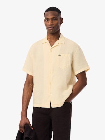 LACOSTE Comfort fit Button Up Shirt in Beige: front
