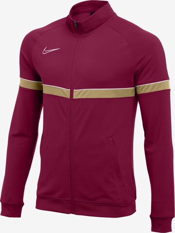 NIKE Athletic Zip-Up Hoodie 'Academy' in Red: front