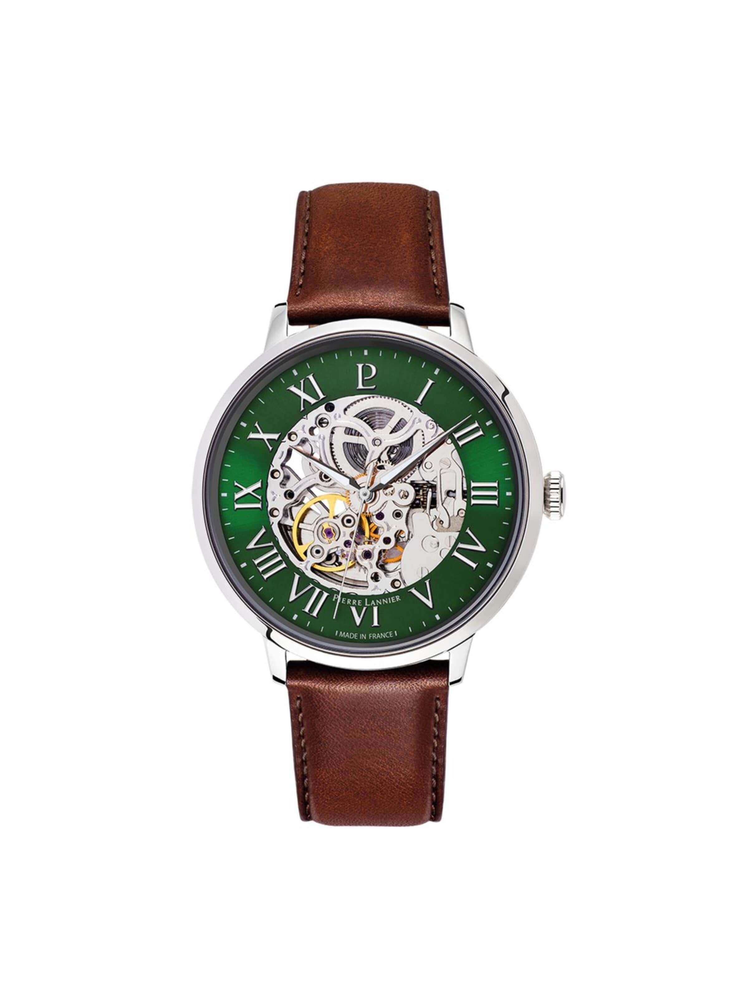 Montre à affichage analogique Pierre Lannier en vert : devant
