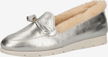 Darkwood Classic Flats in Silver: front