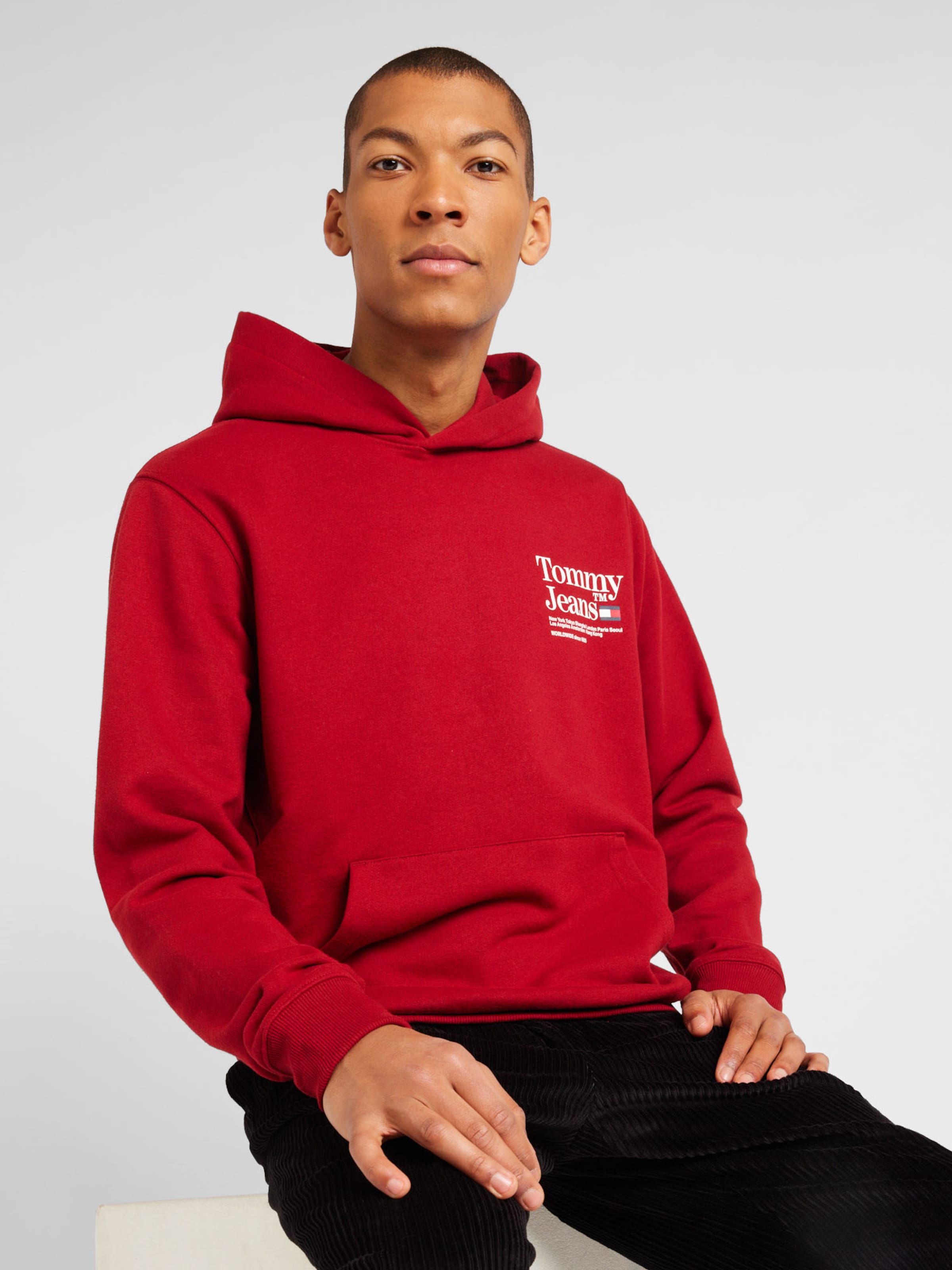 Tommy jeans red sweatshirt new arrivals