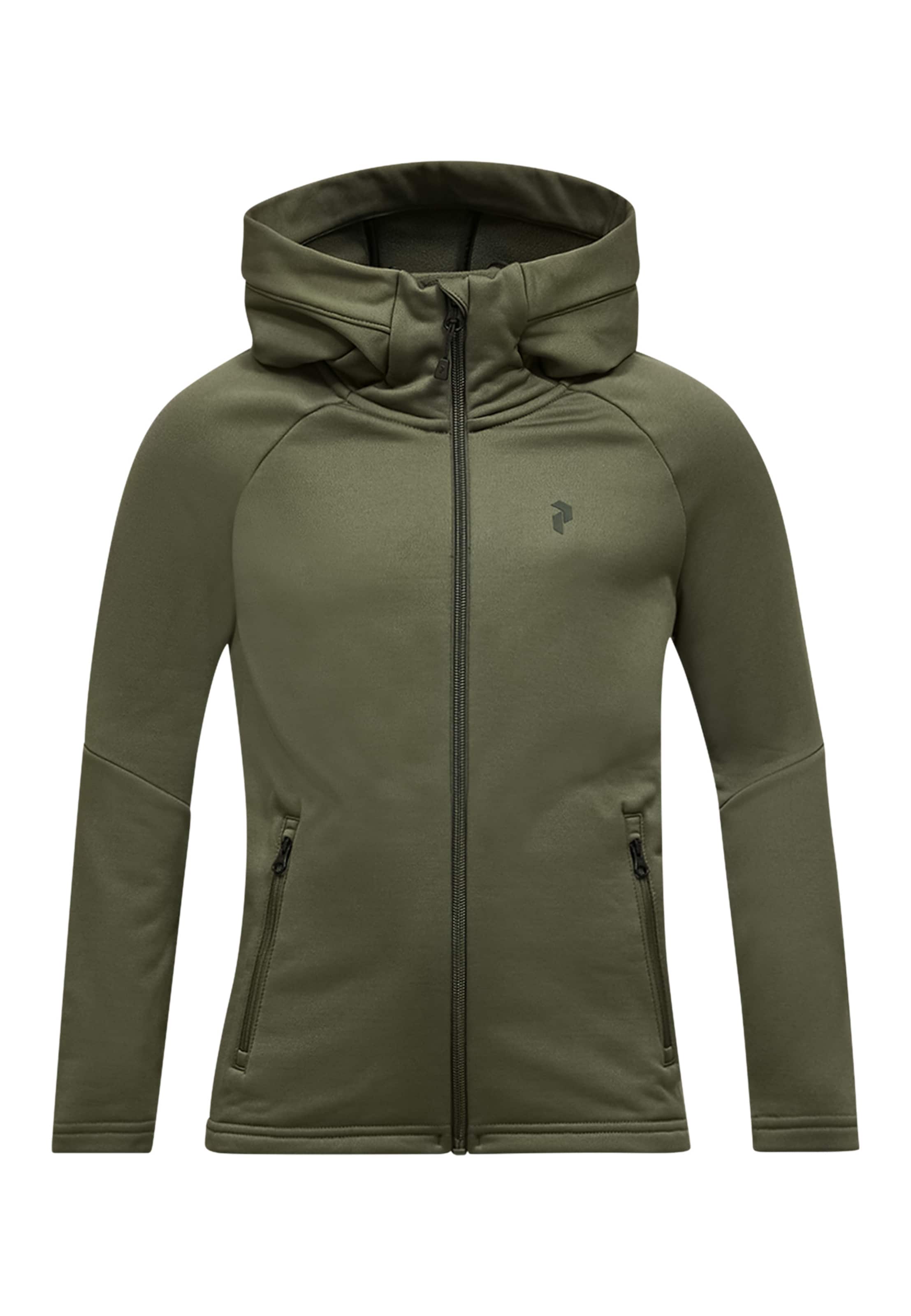 PEAK PERFORMANCE Fleecejacke Jr Rider Essentials Midlayer Zip Hood in Grün: Vorderseite