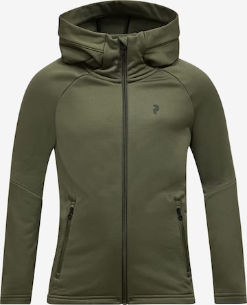 PEAK PERFORMANCE Fleecejacke Jr Rider Essentials Midlayer Zip Hood in Grün: Vorderseite