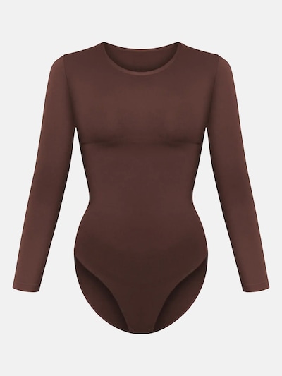 cfab Bodi za oblikovanje 'Clean Longsleeve Crewneck Sculpting Bodysuit with Slip' veličine XS u smeđa, Pregled proizvoda