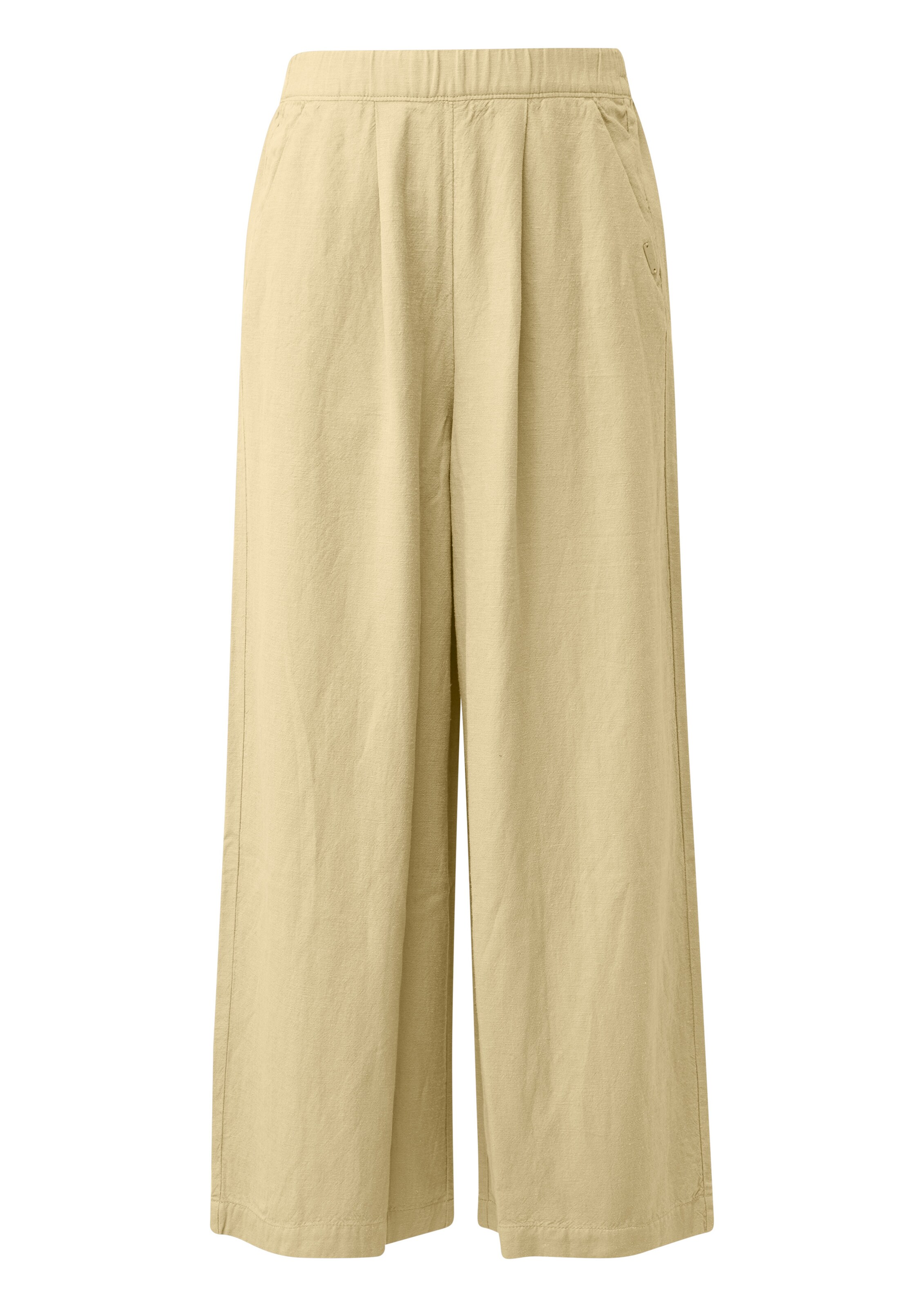 QS Pleat-front trousers in Yellow: front