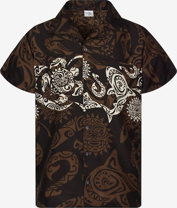 Maglietta 'Maori Chest' di King Kameha in marrone: frontale