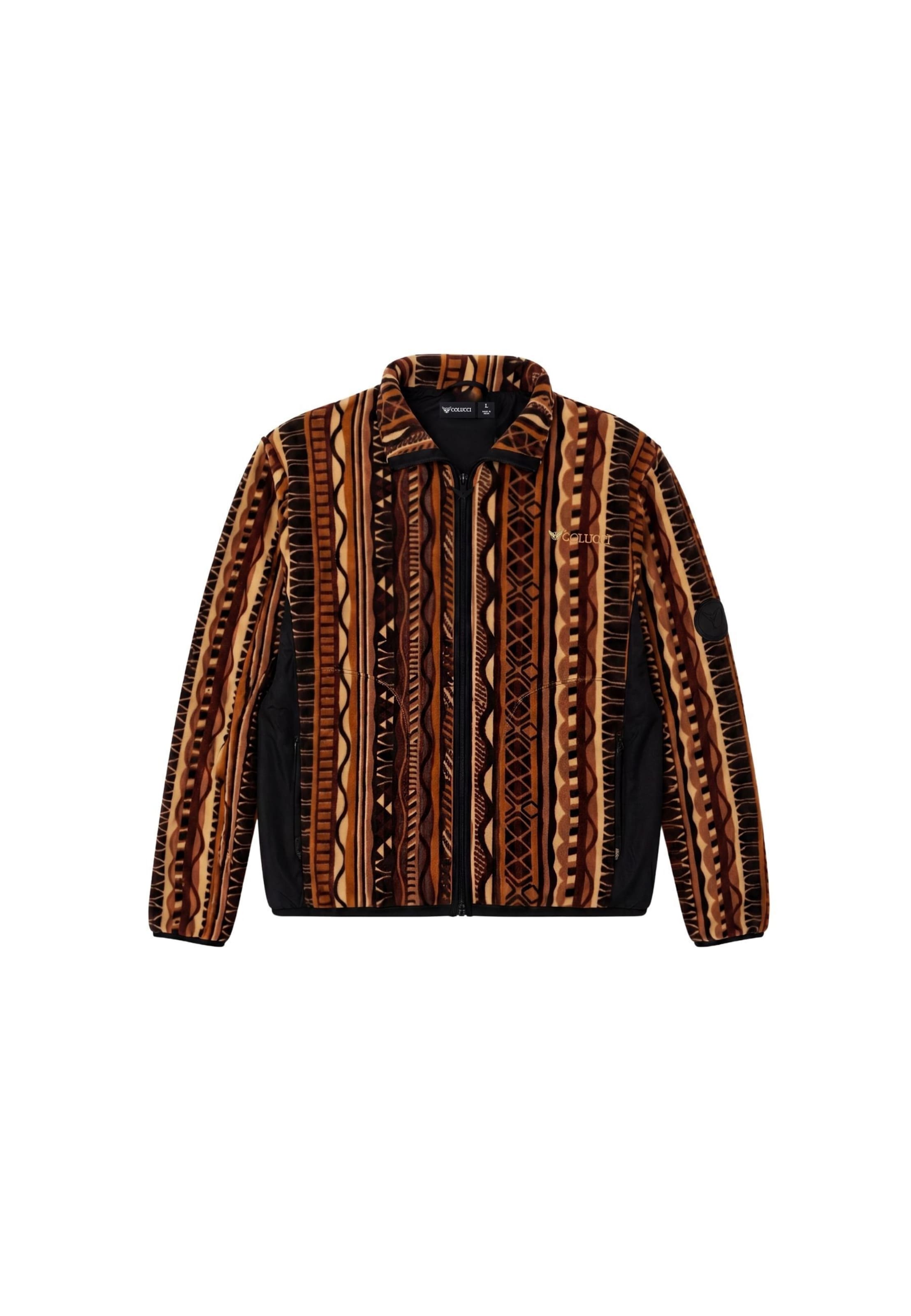 Colucci Fleece jas in Bruin: voorkant