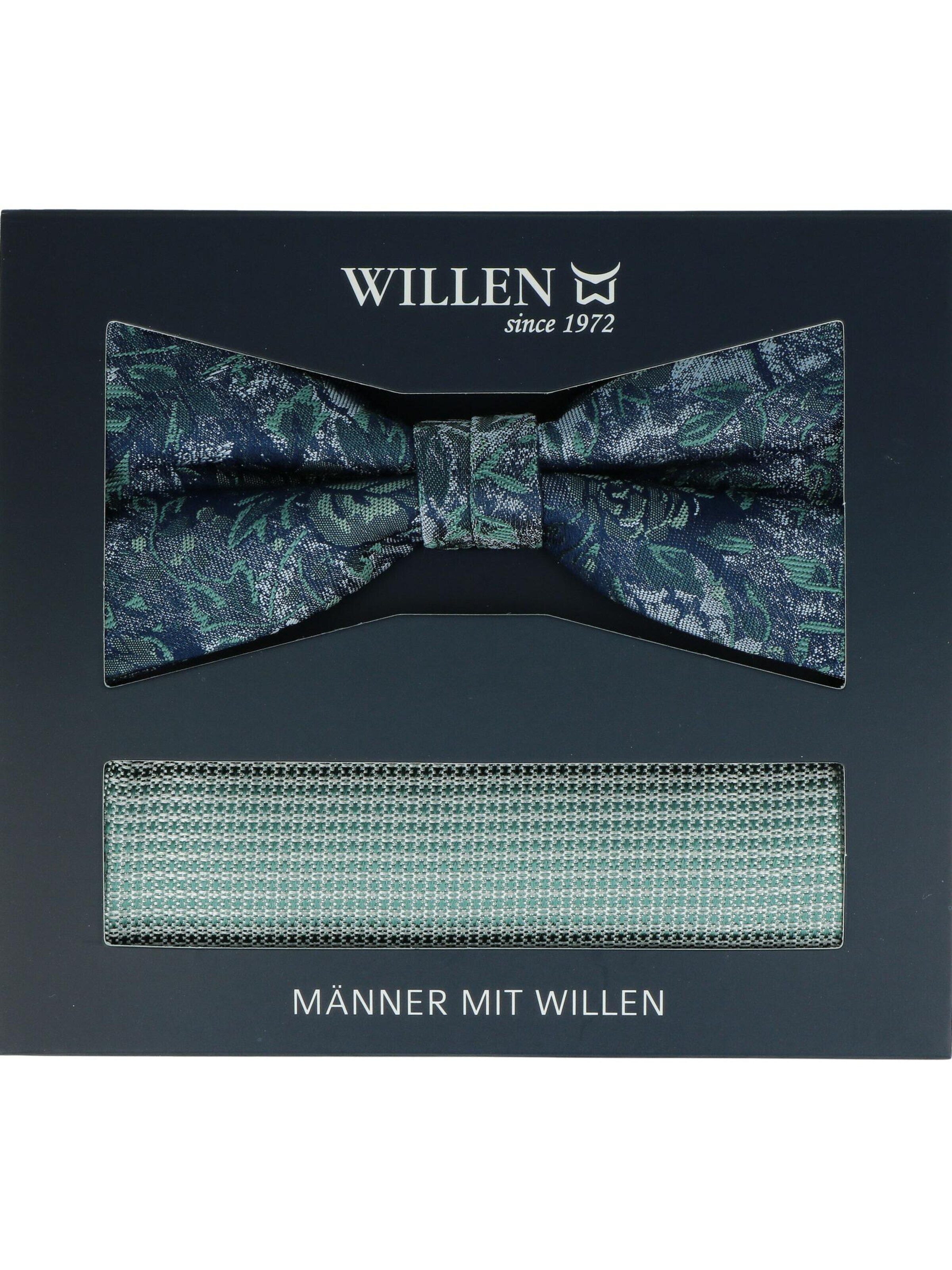 WILLEN Bow Tie 'Set Floral/ Uni' in Green