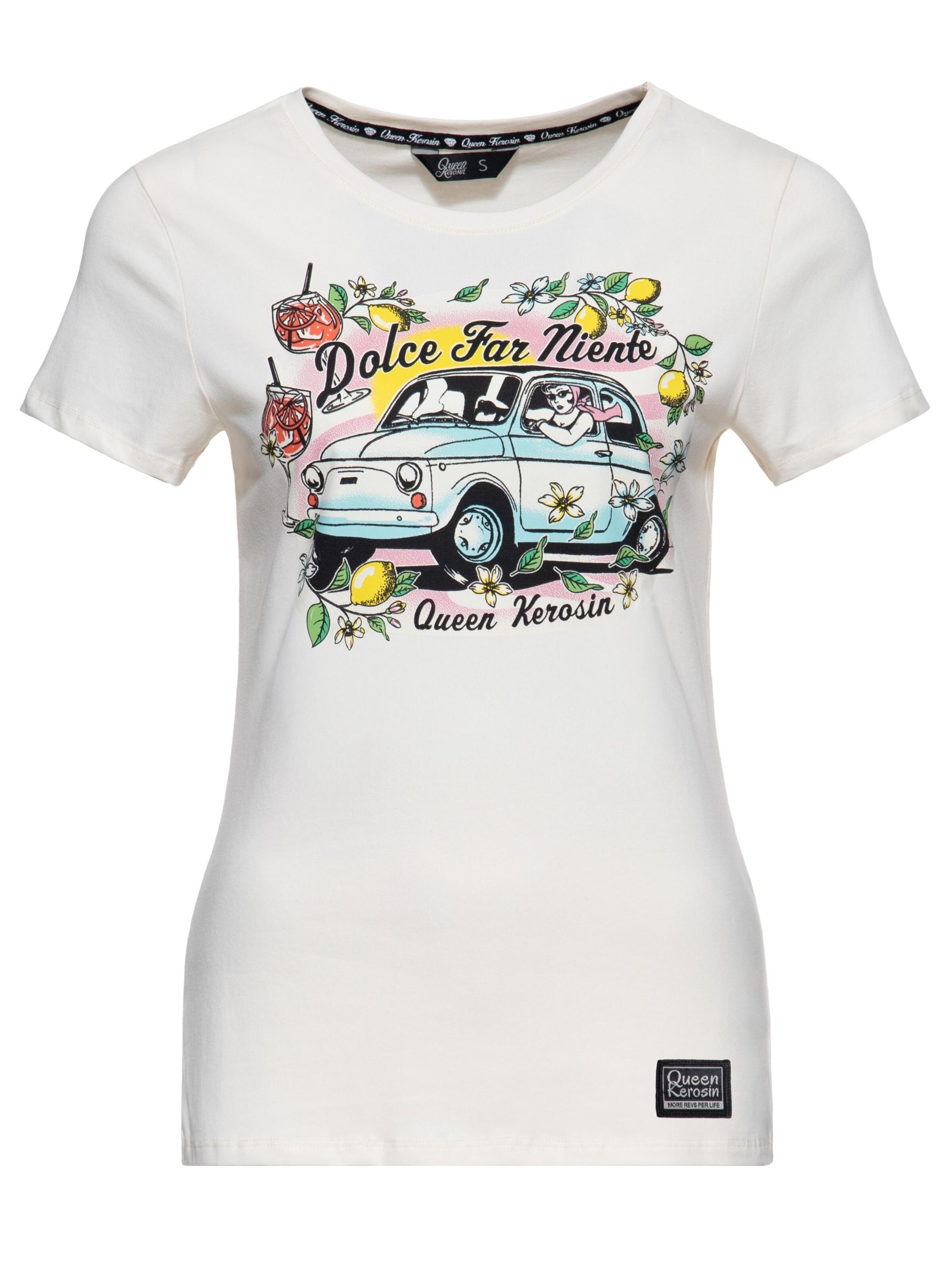 Queen Kerosin Shirt 'Dolce Far Niente'‌‌‌‌ in Weiß: Vorderseite