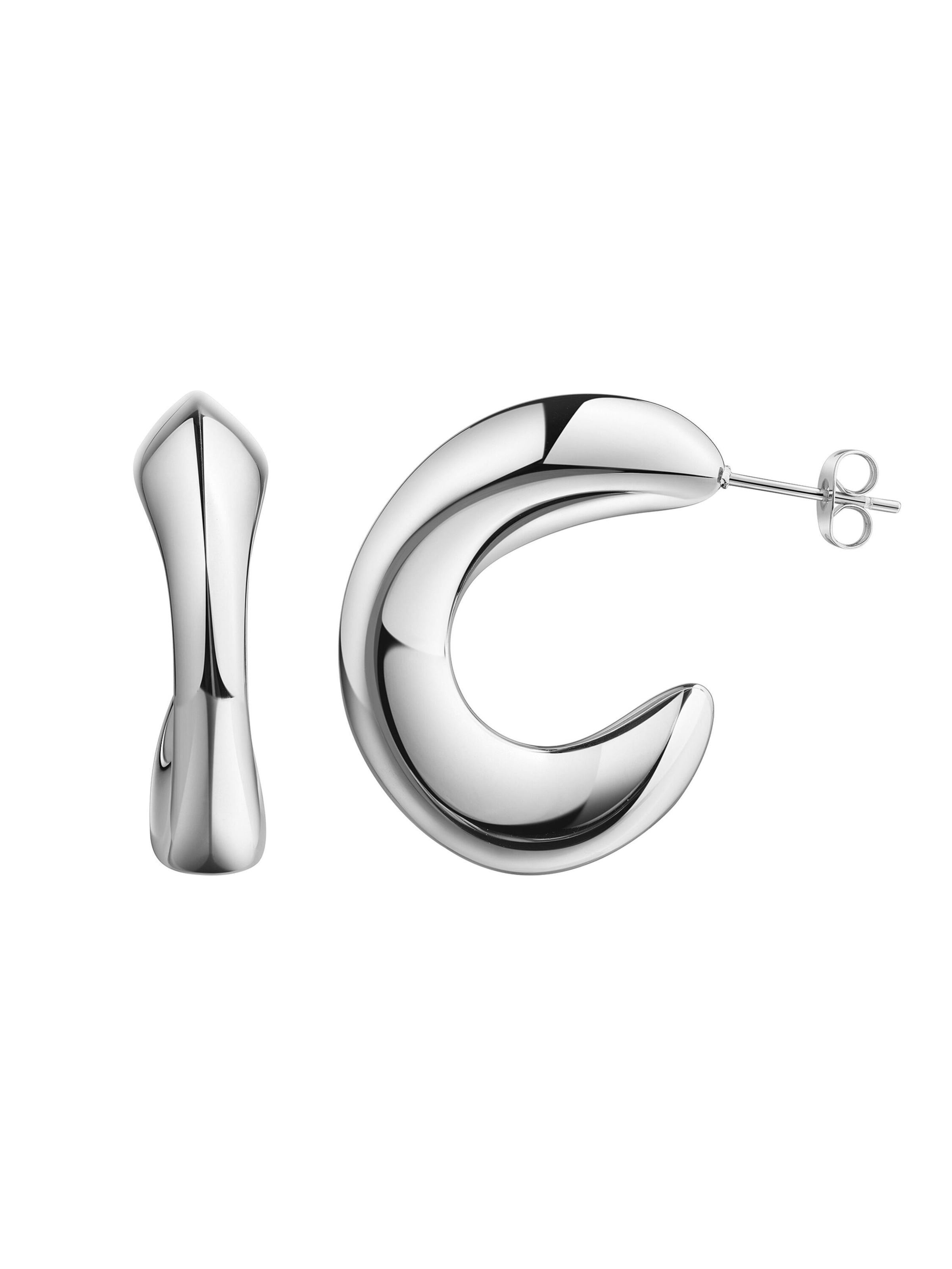 Zeeme Creolen in Silber: Vorderseite