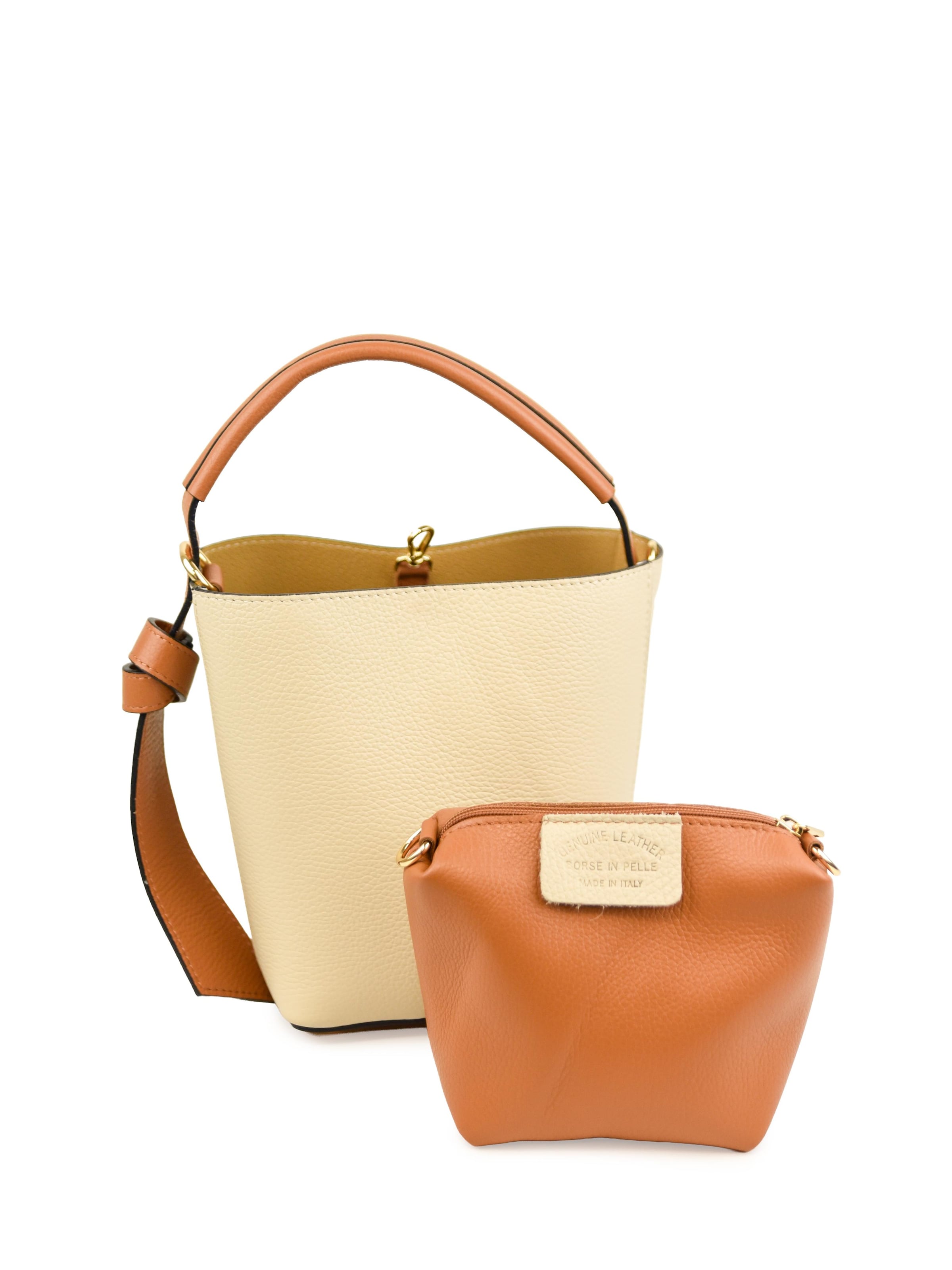 SARA BY JG Handbag 'La Doppia' in Beige: front