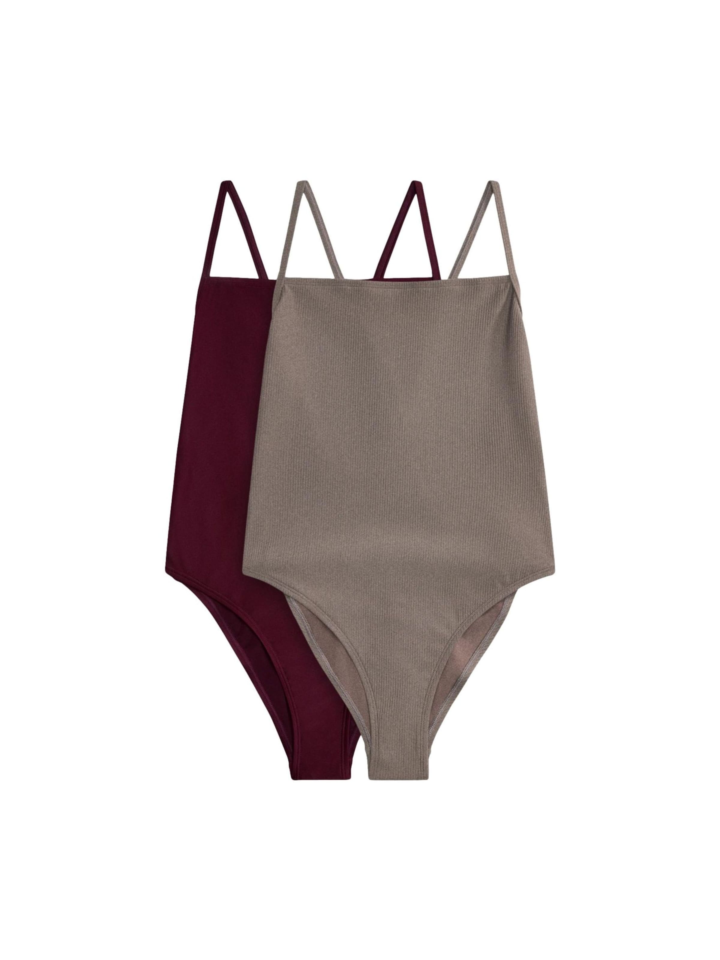 The Set Swimsuit in Brown: front