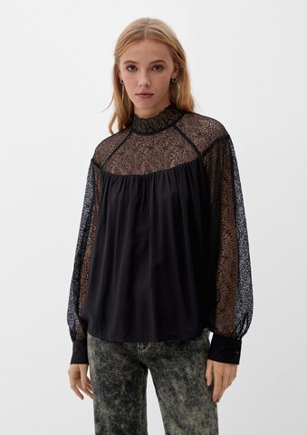 QS Blouse in Zwart: voorkant