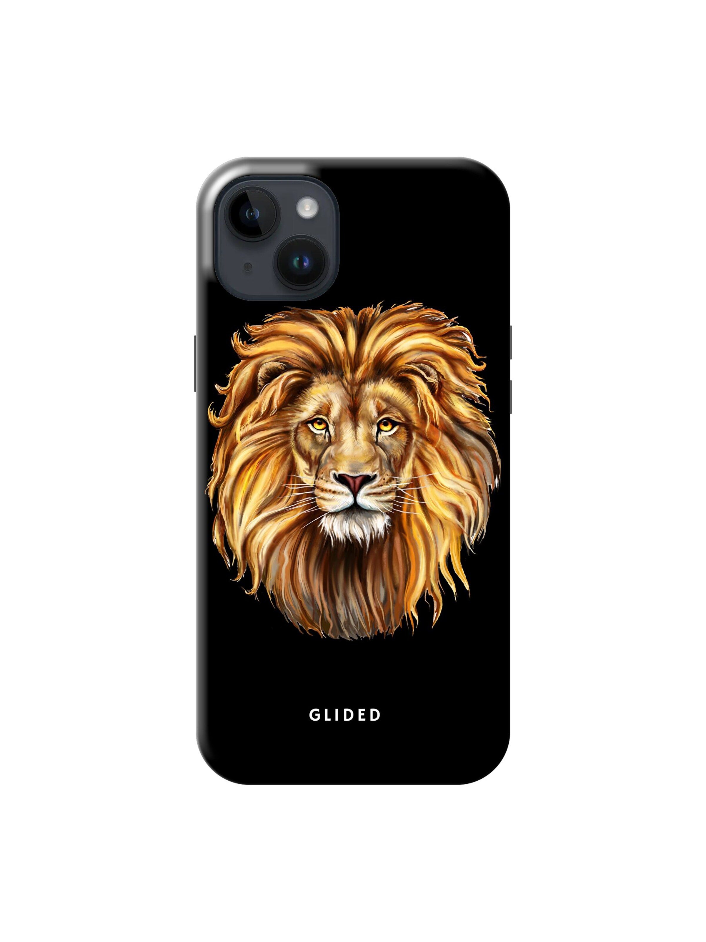 Glided Smartphone Case 'Lion Majesty Glided Handyhülle' in Black: front
