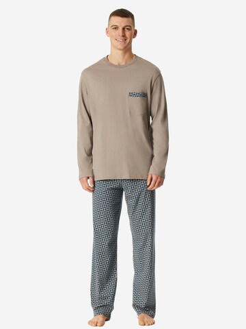 SCHIESSER Pyjama lang 'Comfort Nightwear' in Braun