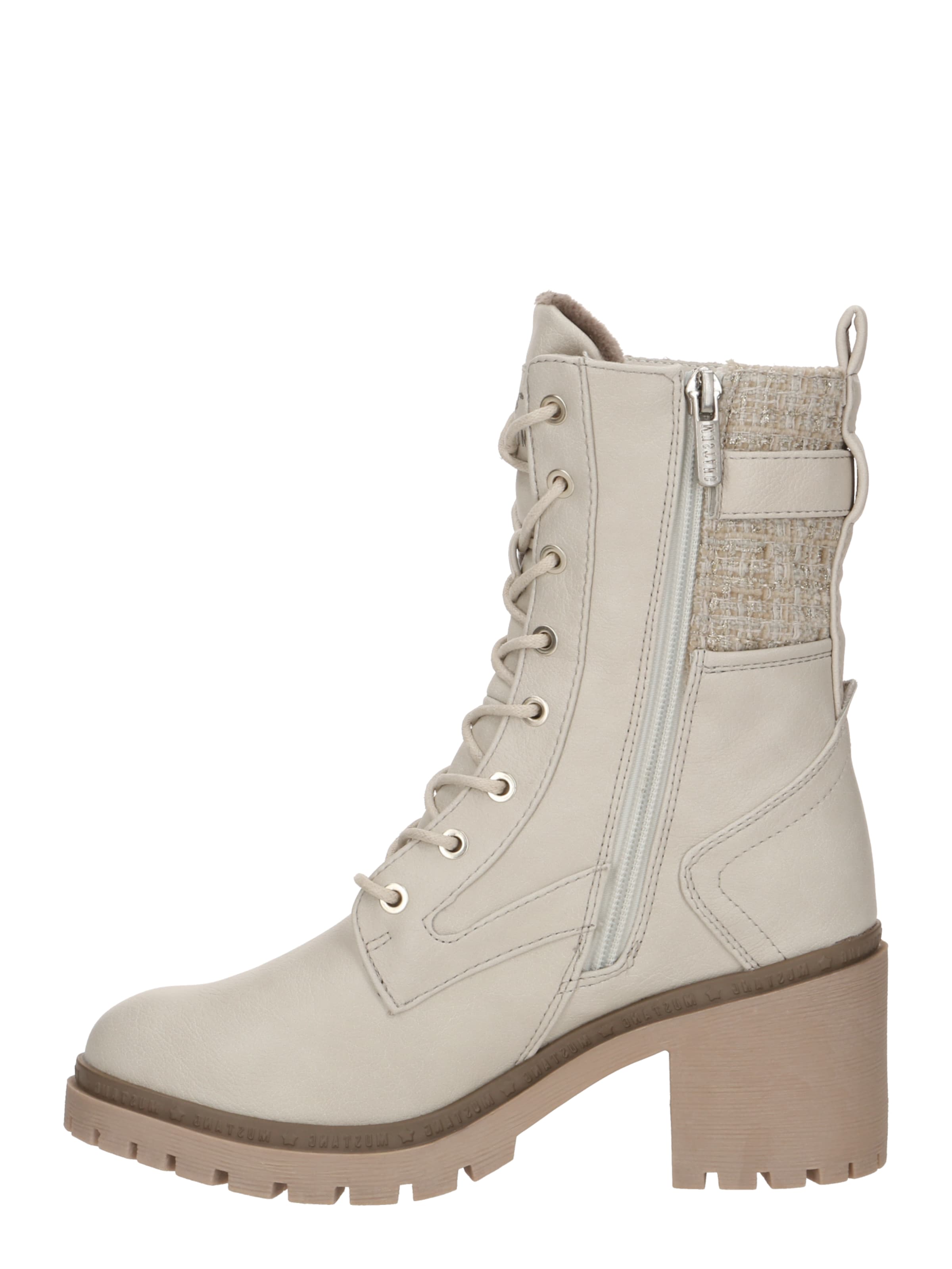 MUSTANG Ниски ботуши с връзки в бежово