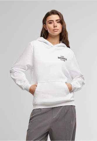 Sweat-shirt 'The Brunch Club' Miss Tee en blanc : devant