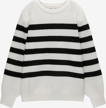 Pull-over Pull&Bear en blanc : devant