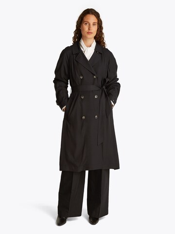 TOMMY HILFIGER Between-seasons coat 'ESSENTIAL FLUID TRENCH' in Black: front