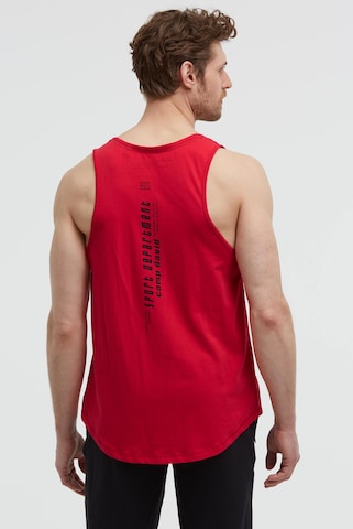CAMP DAVID Muskelshirt mit Label Prints in Rot
