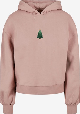 Merchcode Sweatshirt 'Christmas Holly Jolly Mood' in Pink: front