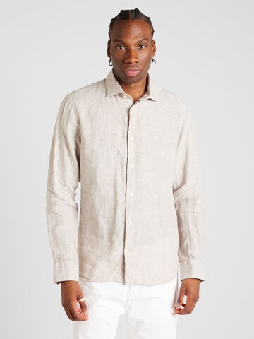 Coupe regular Chemise 'Marc' Matinique en marron : devant