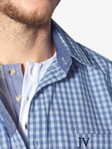 Jan Vanderstorm Comfort fit Overhemd ' Kjettil ' in Blauw