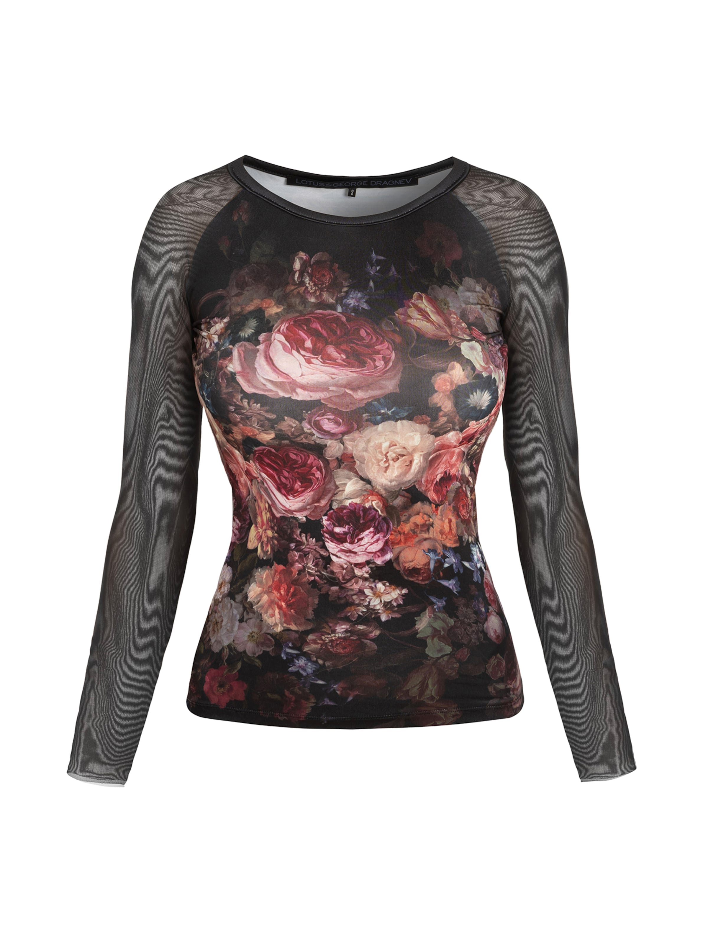 JIORO Blouse 'VINTAGE FLOWERS' in Black: front