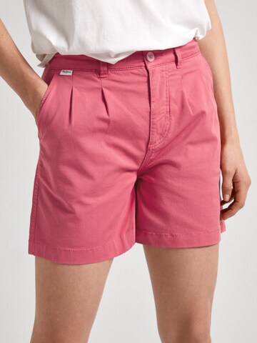 Pepe Jeans Loose fit Pleat-front trousers 'Vania' in Pink