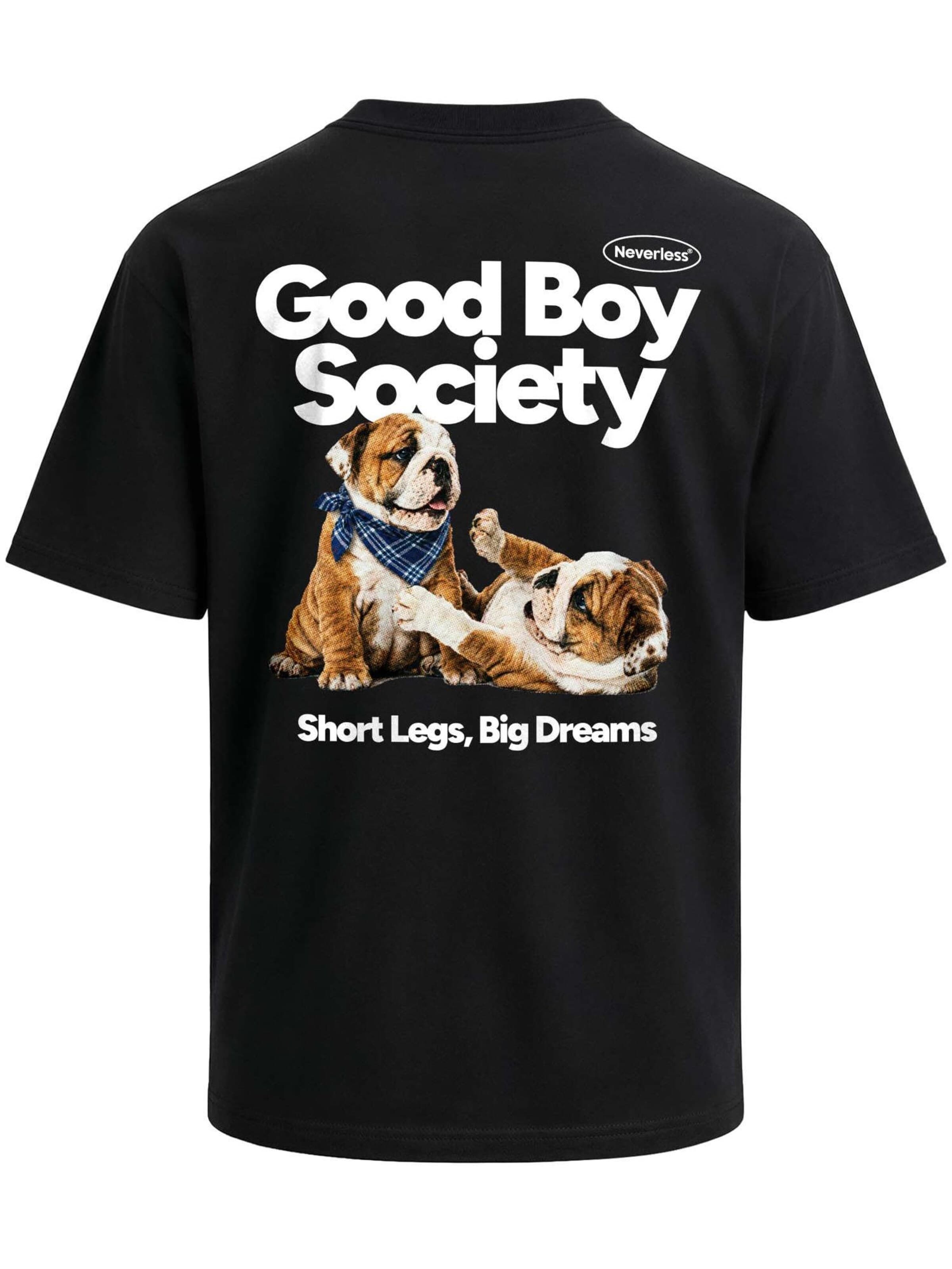 Neverless Shirt 'Good Boy Society'‌‌‌‌‌ in Schwarz