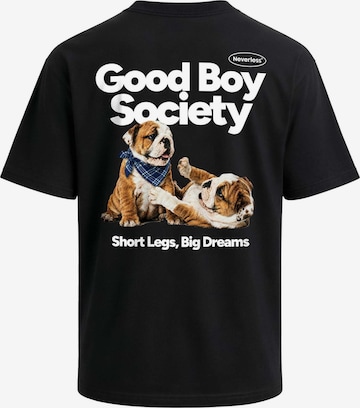 Neverless Shirt 'Good Boy Society' in Schwarz: Vorderseite