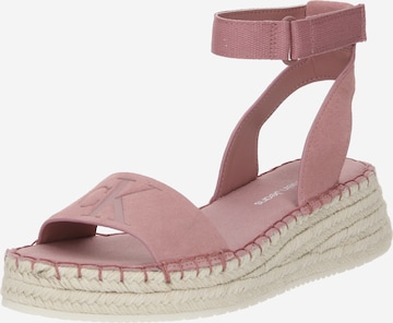 Calvin Klein Jeans Strap Sandals in Pink: front