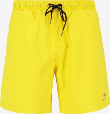 ALPHA INDUSTRIES Board Shorts in Yellow: front