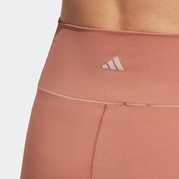 ADIDAS PERFORMANCE Skinny Sporthose 'Studio Luxe' in Braun