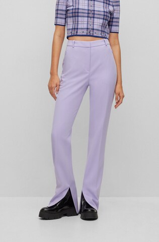 HUGO Regular Pleated Pants 'Hinovi' in Purple