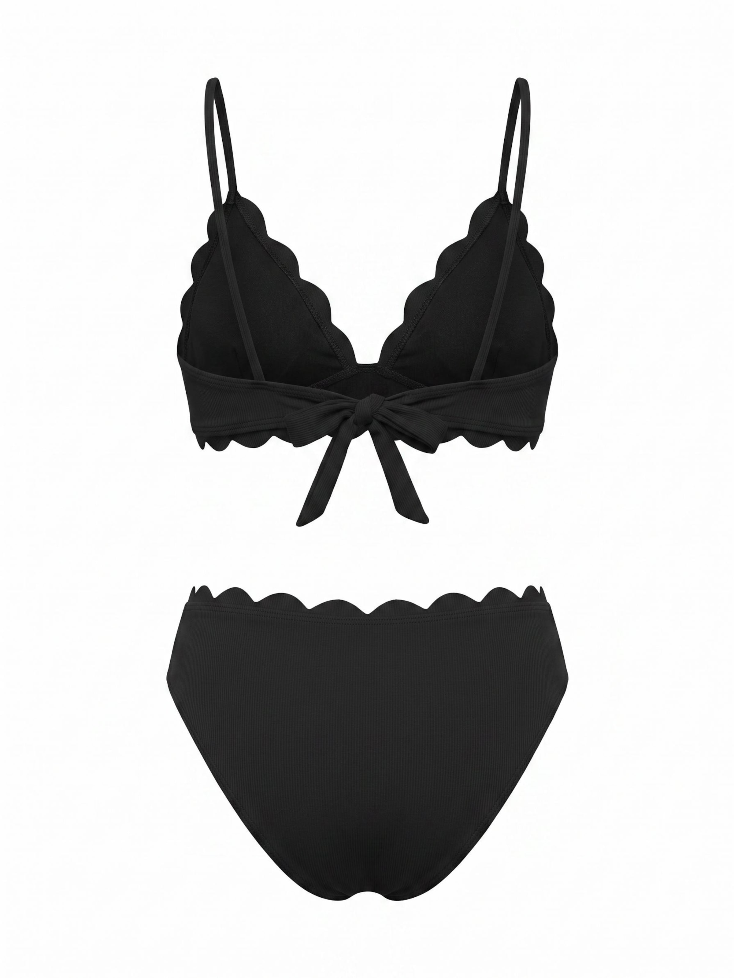 Cupshe Korzetová Bikiny 'Triangle' – černá