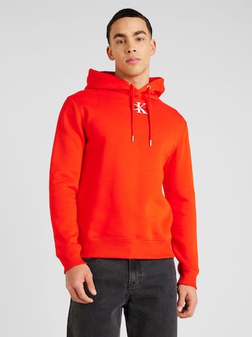 Sweat-shirt Calvin Klein Jeans en rouge : devant